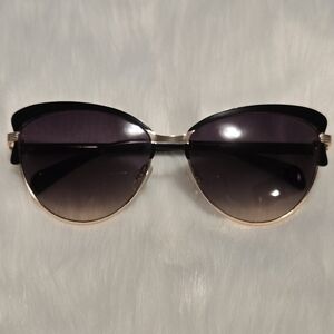 NANETTE LEPORE Black and Gold Cat-Eye Sunglasses